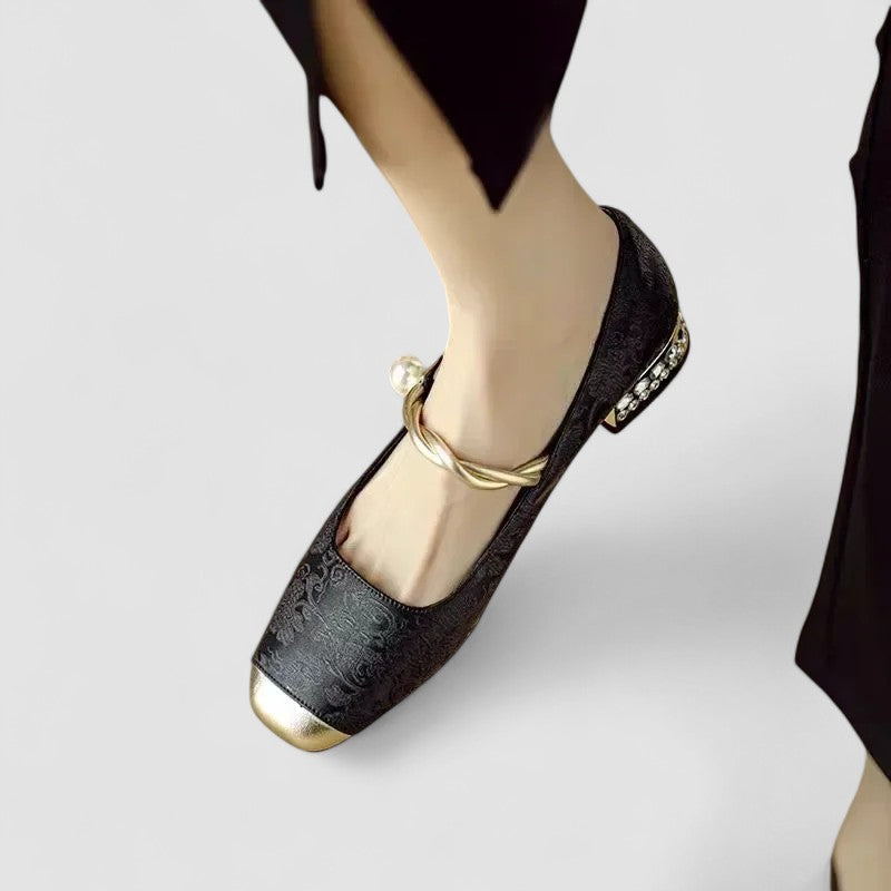 Sabella™ – Elegant Flats with Pearl Detail