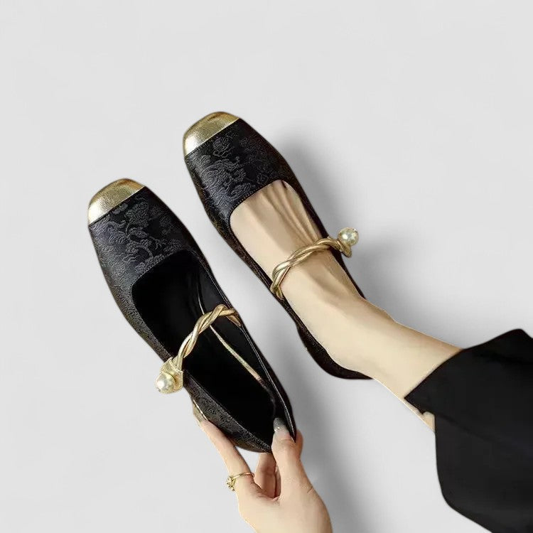 Sabella™ – Elegant Flats with Pearl Detail