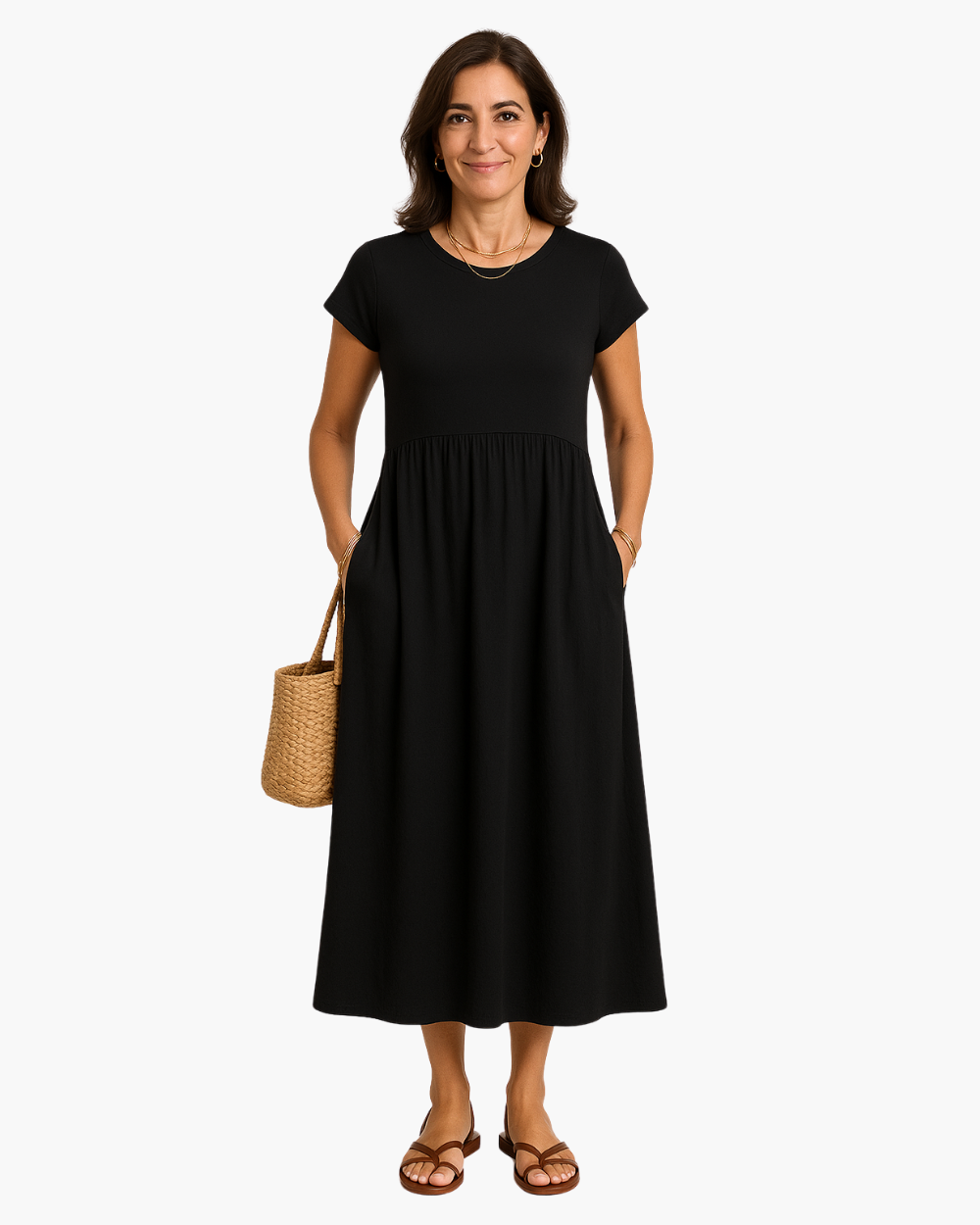 Novari™ Soft Drape Midi Dress