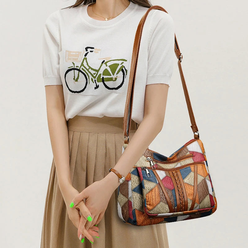 Elin™ Vintage Patchwork Shoulder Bag