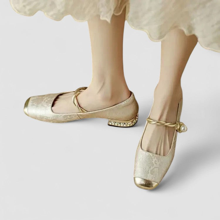 Sabella™ – Elegant Flats with Pearl Detail
